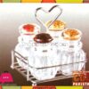 4 Piece Acrylic Condiment Cruet Set With S/Steel Stand In Pakistan