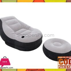 Intex Inflatable Ultra Lounge Chair With Cup Holder And Ottoman Set - 68564