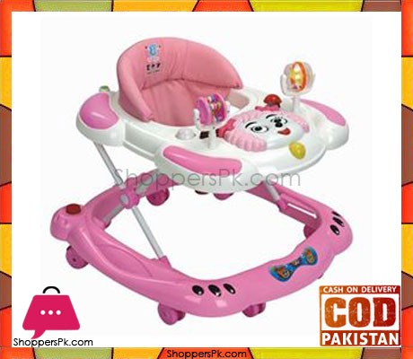 Baby Walker With Brakes And Music Decorated With Sheep