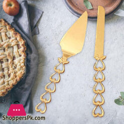 Celebration Gold Wedding Cake Knife &Amp; Server Set, Vintage Cake Cutting Utensils, Party Supplies Golden Anniversary Decorations (Elegant Gold)