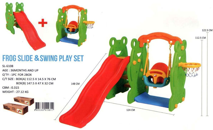 Edy Play Slide & Swing Set Frog- SL-6108