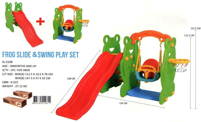Edy Play Slide &Amp; Swing Set Frog- Sl-6108