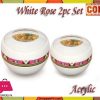 Happy White Rose 2 Pcs Hot Pot Set Acrylic