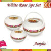 Happy White Rose 3 Pcs Hot Pot Set Acrylic