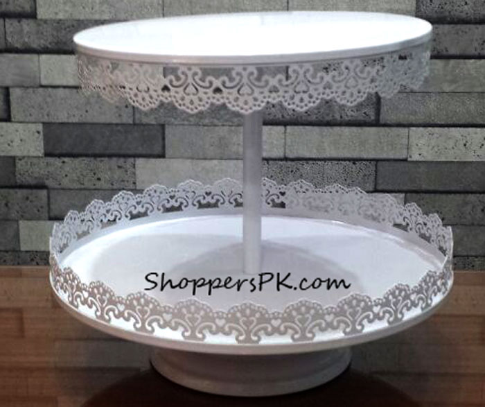 2 Layer Lace Multiple Round Metal Dessert Cake Stand