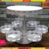 2 Tiers White Lace Iron Cake Stand Cupcake Holder