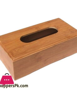 Bamboo Wood Tissue Rectangular Box