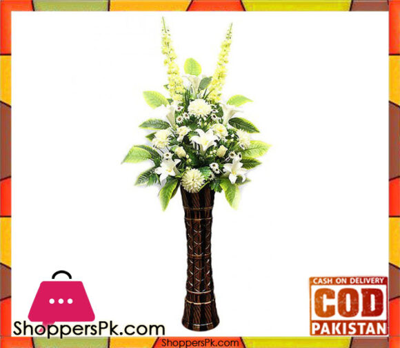 Buy The Florist Luxury Artificial Decorative Flowers with Fibre Vase at