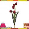 The Florist Maroon Artificial Tulip Stick - FL107