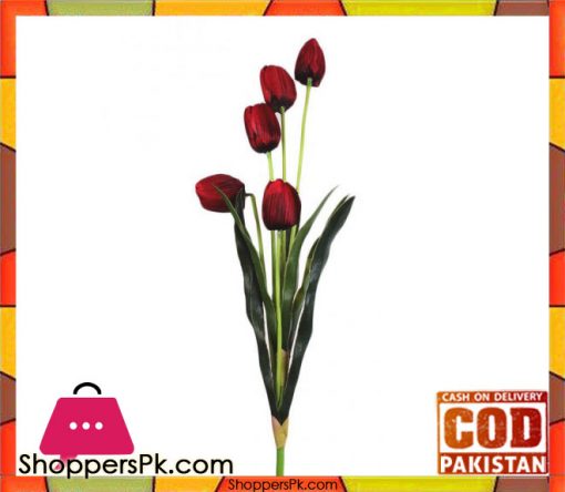 The Florist Maroon Artificial Tulip Stick - FL107