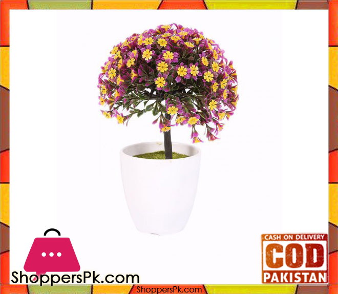 The Florist Yellow/Purple Artificial Flower In Melamine Pot - Fl9 3 The Florist Yellow/Purple Artificial Flower In Melamine Pot - Fl9