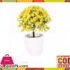 The Florist Yellow Artificial Flower in Melamine Pot - FL10