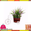 The Florist Purple Artificial Flower On Metal Cart - Fl19