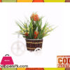 The Florist Orange Artificial Flower on Metal Cart - FL21