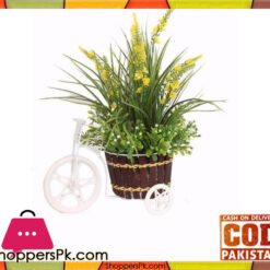 The Florist Yellow Artificial Flower on Metal Cart - FL22