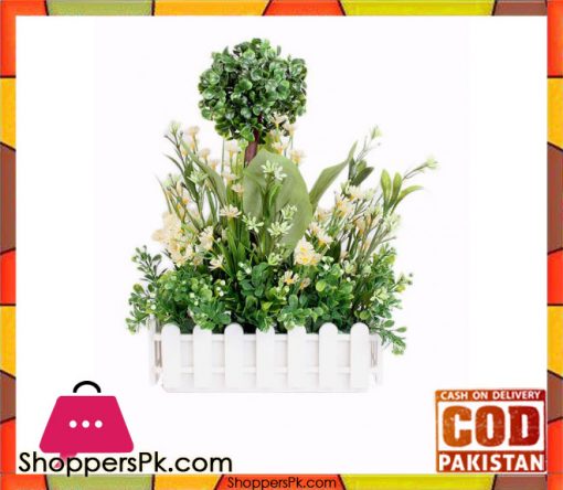 The Florist Multicolored Artificial Flower Plastic Fence Arrangement - FL27