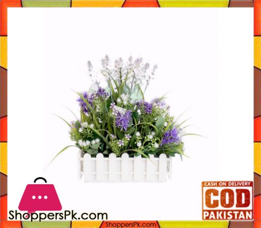 The Florist Multicolored Artificial Flower Plastic Fence Arrangement - FL30