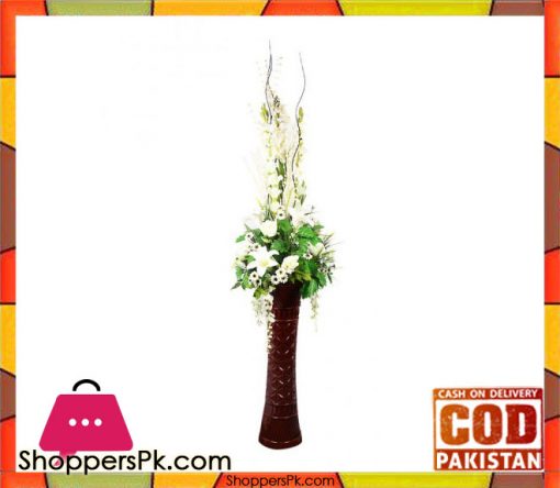 The Florist FLOR2 - White Tulip Rose Flower Arrangement with Fibre Vase
