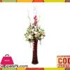 The Florist FLOR9 - Orange Lilly Rose Corner Flower Arrangement With Fibre Vase
