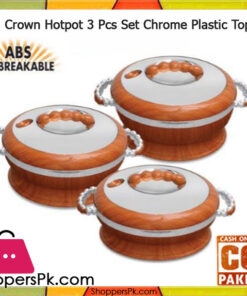 Crown Hotpot 3 Pcs Set Chrome Plastic Top