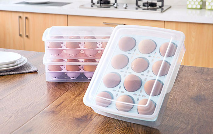 Plastic Egg Storage Boxe Waterproof 12 Egg Organizer
