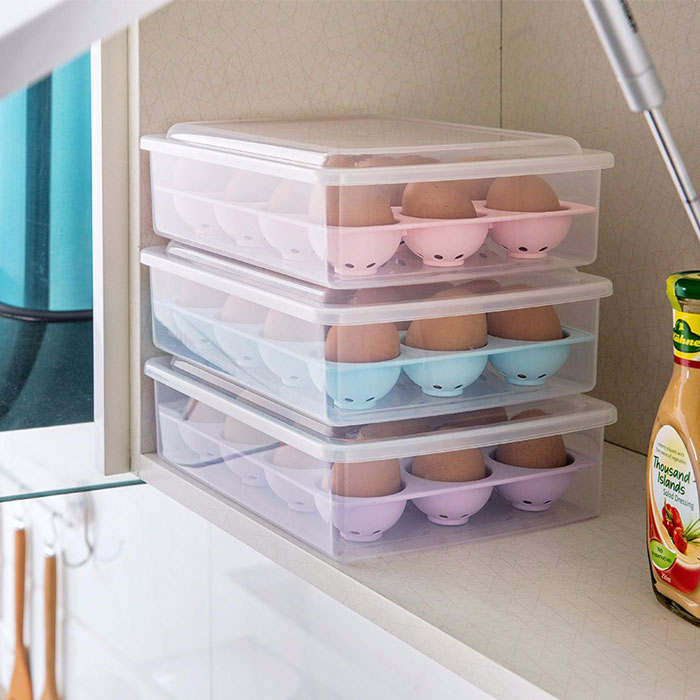 Plastic Egg Storage Boxe Waterproof 12 Egg Organizer