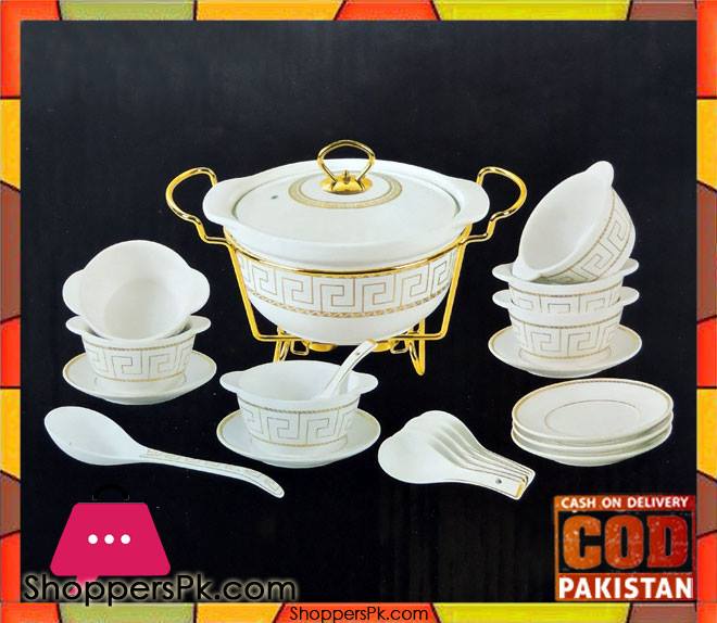 Soup Set 22 Pcs Round White Porcelain Wd-302