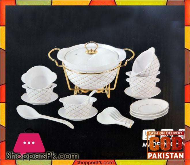 Soup Set 22 Pcs Round White Porcelain Wd-303