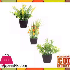 The Florist Multicolored Artificial Flower & Pot Arrangements - 3 Pieces Set - FL34