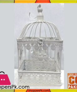 intage Iron White Square Decorative Metal Bird Cage Large