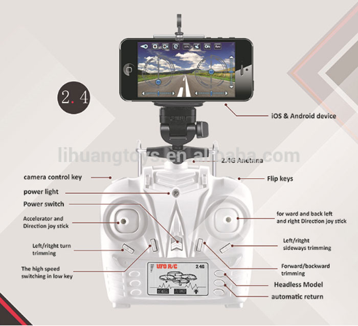 Quadcopter Lh-X10Wf 2.4G 6 Axis 4Ch Rc Quadcopter With Control