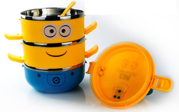 3 Layer Minion Cartoon Lunch Box For Kids 7 3 Layer Minion Cartoon Lunch Box For Kids