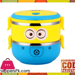2 Layer Minion Cartoon Lunch Box For Kids