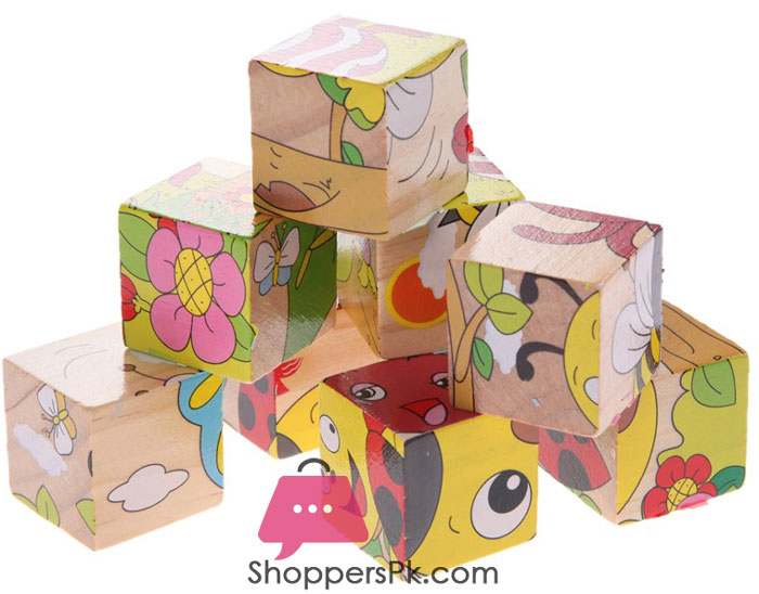 3D Educational Puzzle Six Sides 9 Pcs Wooden Toys Jigsaw Puzzle