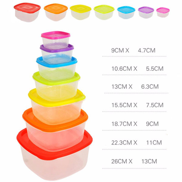 7 Pcs Rainbow Square Storage Box