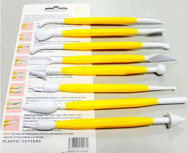 8 Pcs Fondant Cake Decorating Flower Modelling Tool