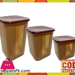 Bito Airtight Plastic Storage Container Large 3 Pcs Set Square Design