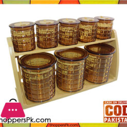 Bita Jars Set Wall Mounted Stand 9 Pcs Set Checkered