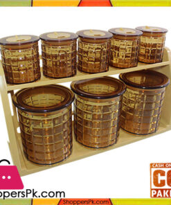 Bita Jars Set Wall Mounted Stand 9 Pcs Set Checkered