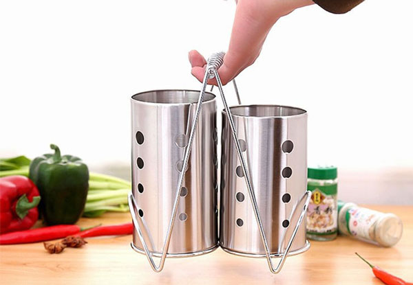 Cylinder Stainless Steel Cutlery Holder