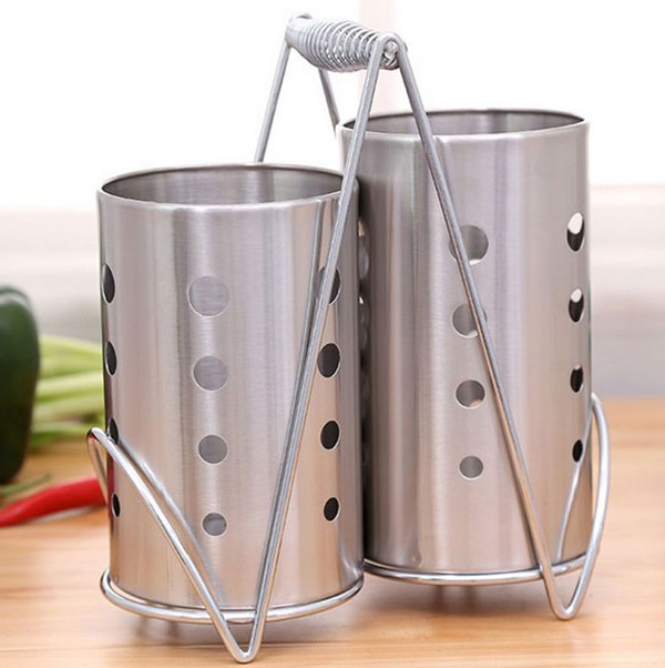 Cylinder Stainless Steel Cutlery Holder 8 Cylinder Stainless Steel Cutlery Holder