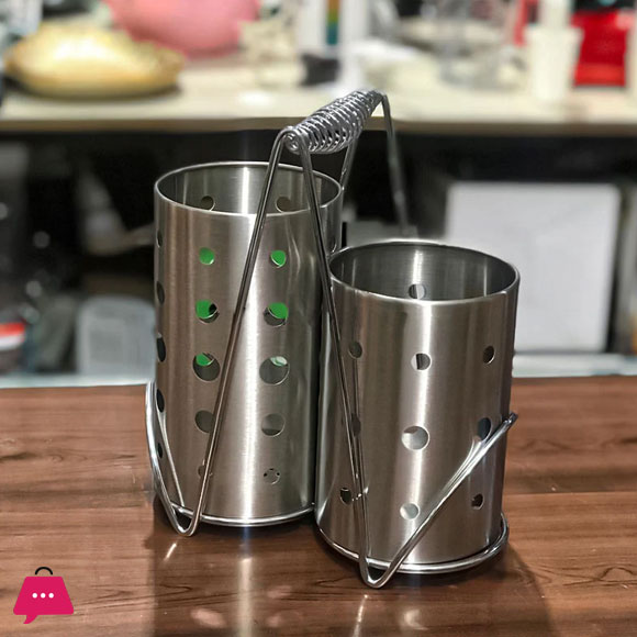Cylinder Stainless Steel Cutlery Holder 3 Cylinder Stainless Steel Cutlery Holder