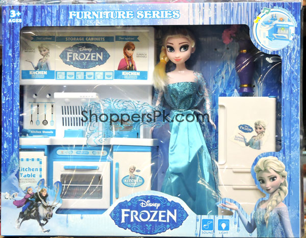 Frozen Doll Kitchen Play Set With Light Music