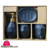 Geometric Ceramic Bathroom Set 4-Pcs