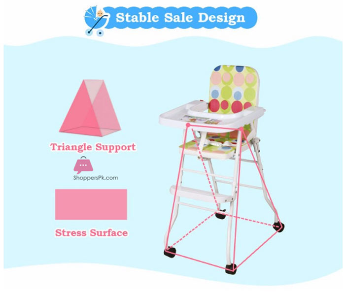 High Quality Portable Baby High Chair With Wheels