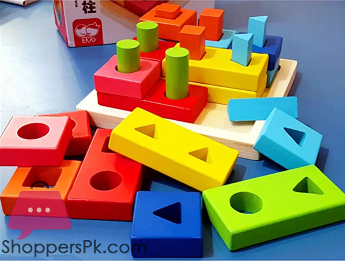 Shape Matching Set Columns Wood