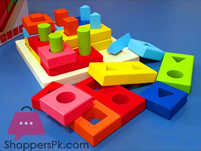 Shape Matching Set Columns Wood