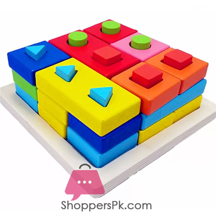 Shape Matching Set Columns Wood