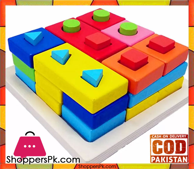 Shape Matching Set Columns Wood 3 Shape Matching Set Columns Wood