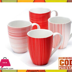 Symphony Alfersco Fine Line Red Mug 4 Pcs Set #SY6038